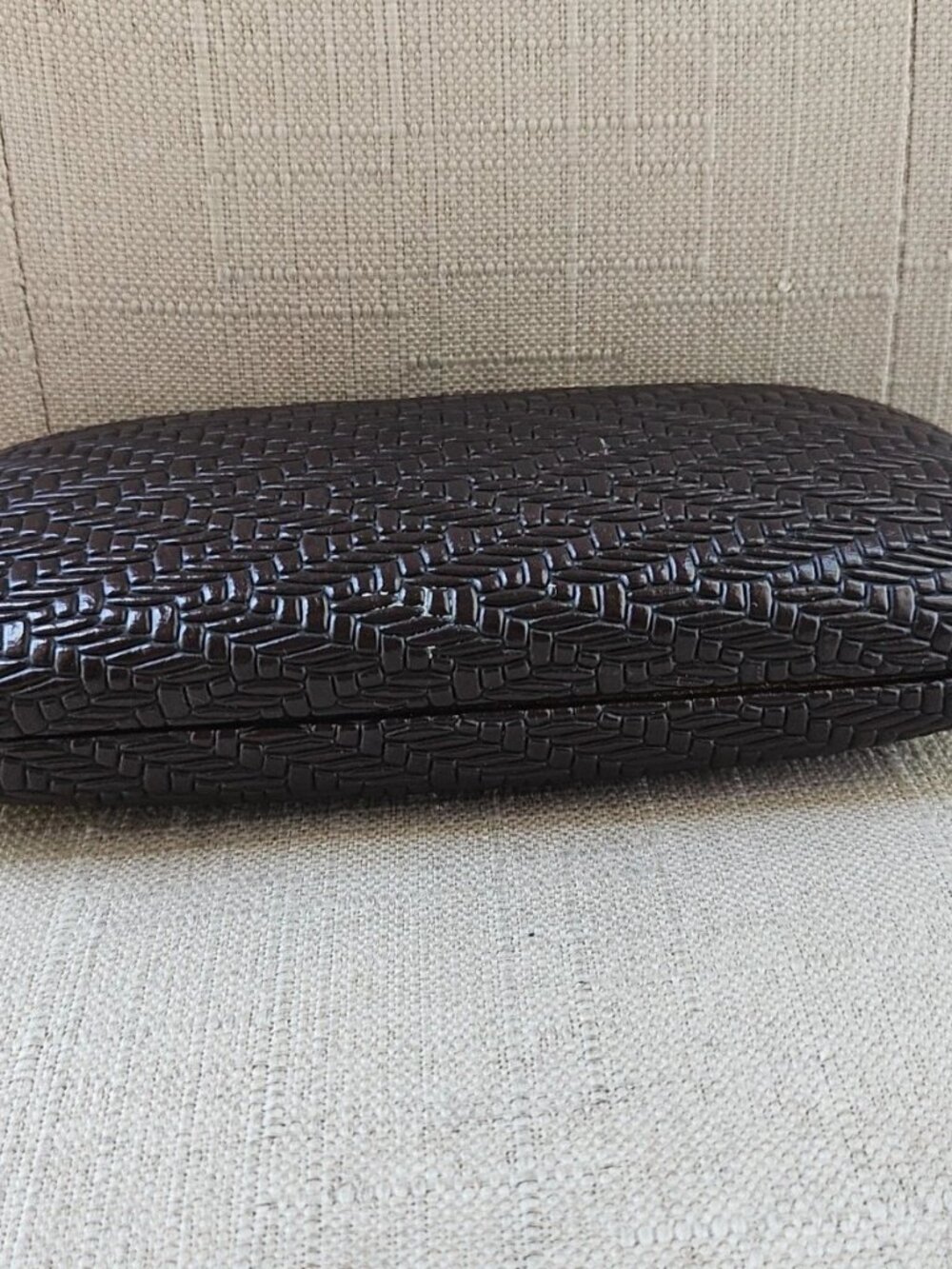 Joseph Abboud Eyewear Case Brown Hard Case for Glasses Woven Textured Case only